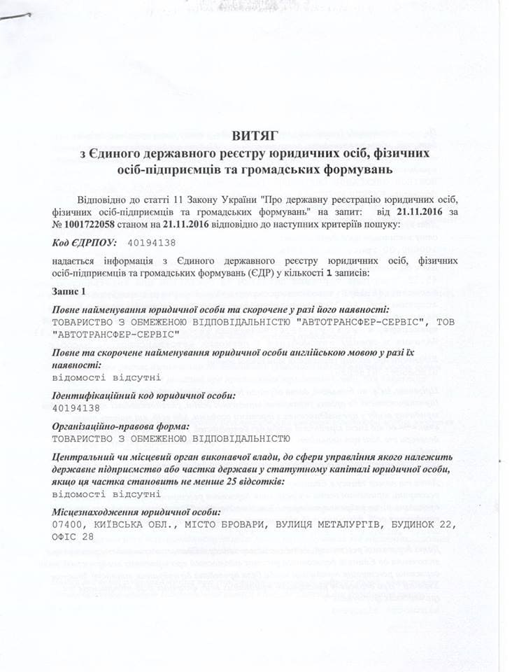 Выписка ЕГР